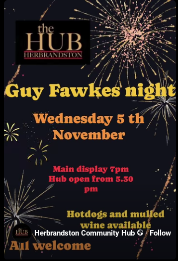 Guy Fawkes Night  Herbrandston Hub 2025
